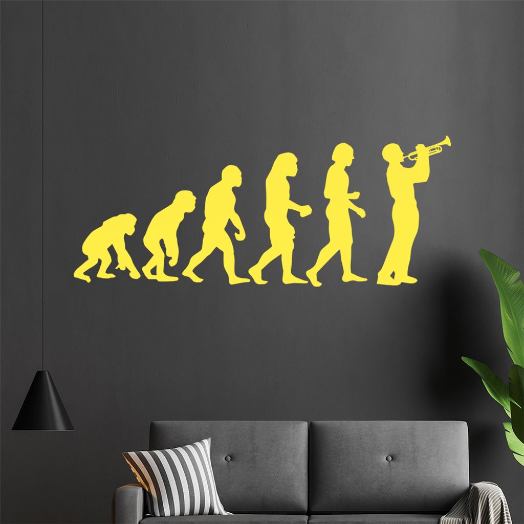 KIWISTAR Evolution - Trompete Blasen Instrument Klassik Jazz Orchester Wandtattoo in 6 Größen - Wandaufkleber Wall Sticker - Dekoration, Küche, ...
