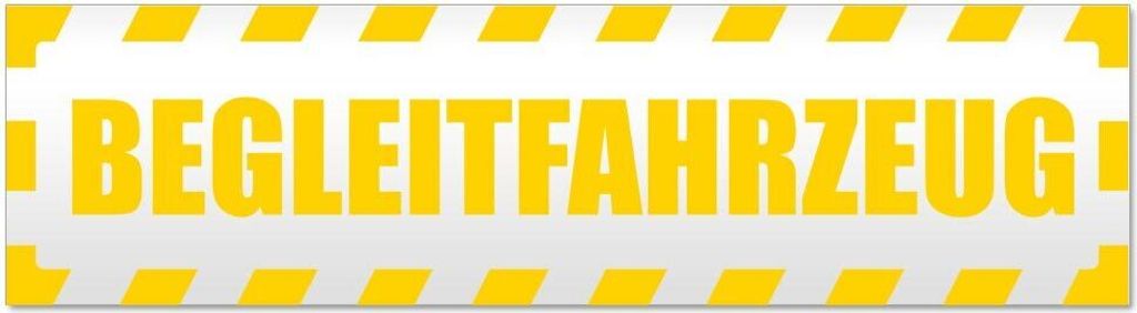 Kiwistar - Autoaufkleber - Gelb - 60 x 16 cm - Begleitfahrzeug gestreift - Hinweis Aufkleber Sticker für Auto, Kfz, Fahrrad, PKW, LKW