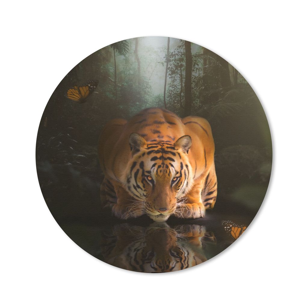 MuchoWow Mauspad Mousepad Tiere - Schmetterling - Tiger 30x30 cm - Mousepads - Maus Mat - Pad - Mausunterlage - Tischunterlage - Schreibtischmatten