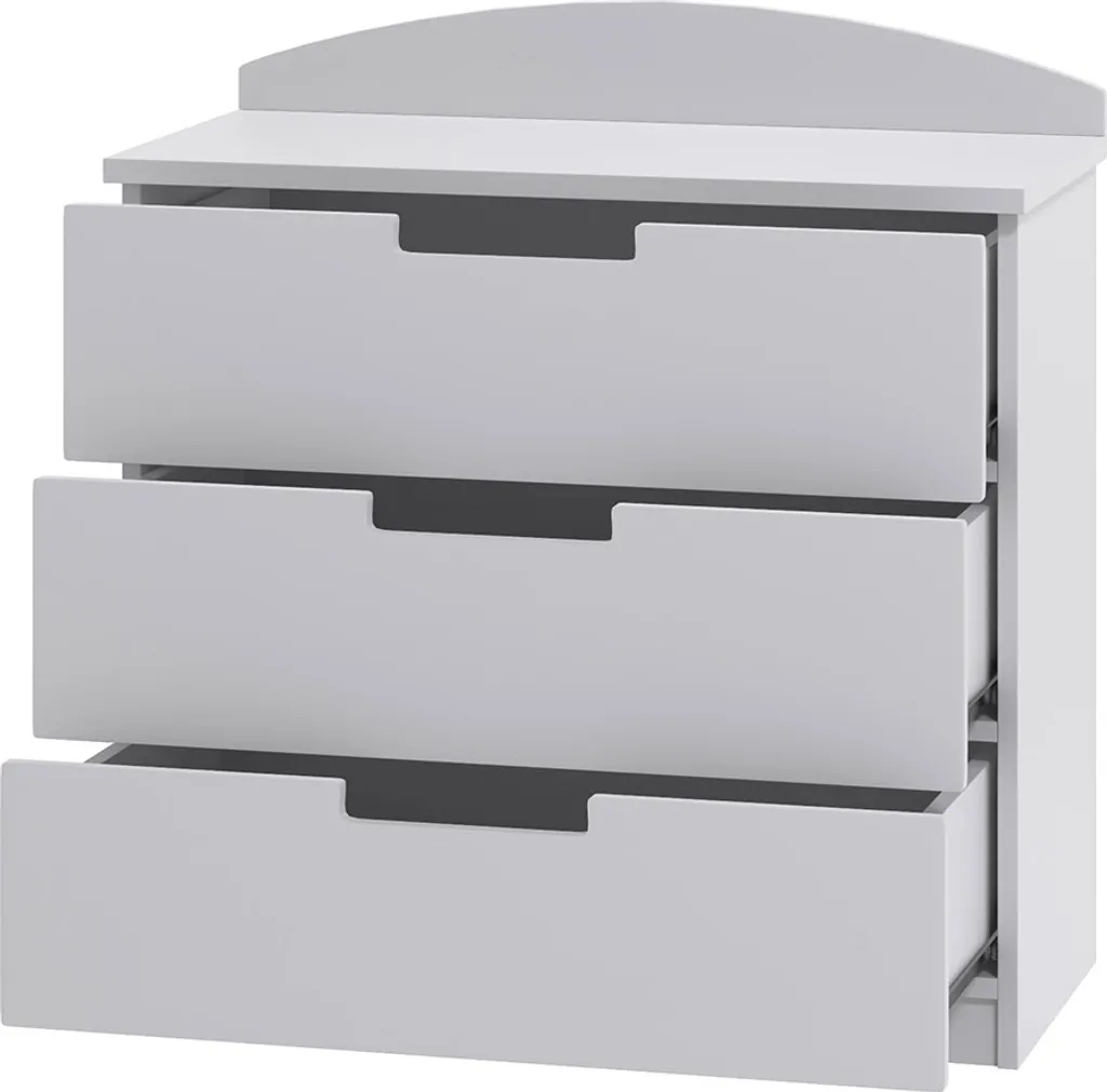 Commode à tiroirs étroite SLIEVE blanche meuble de rangement compact