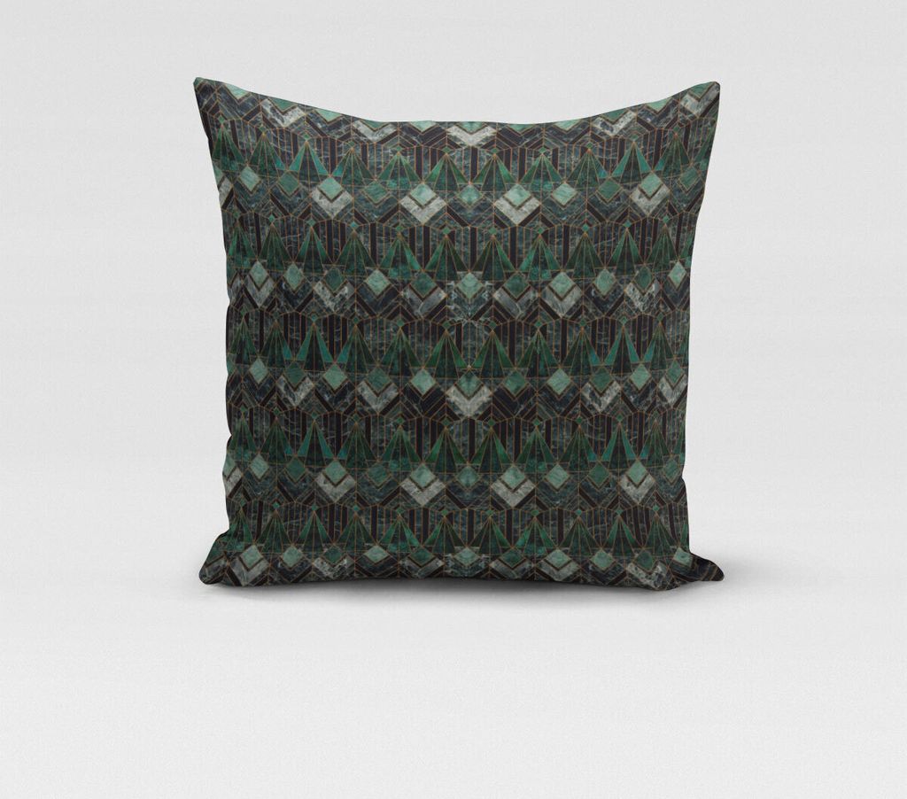 SCHÖNER LEBEN. Kissenhülle Art Deko Marble Diamond Marmor grün Größe 50x50cm (HxB) 50x50cm (HxB) Größe