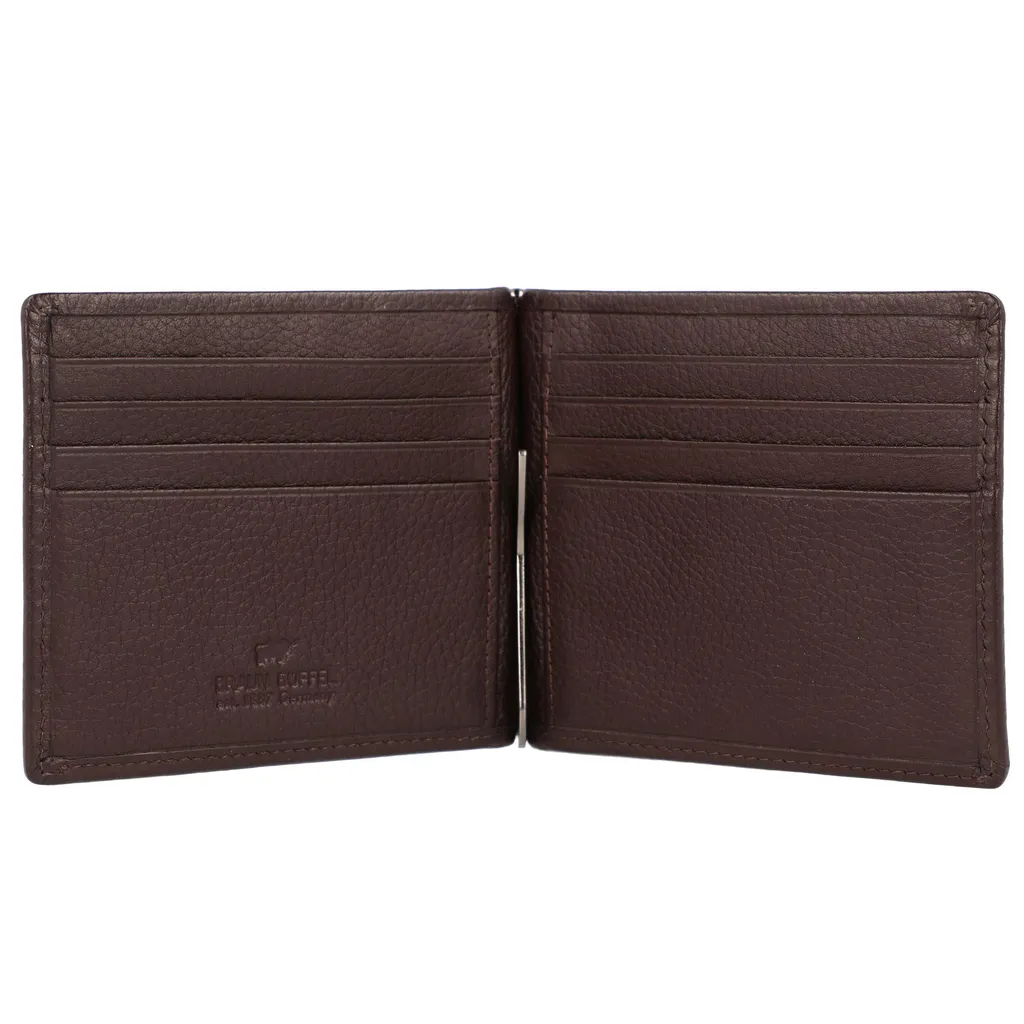 Braun Büffel Prato Portafoglio Fermasoldi RFID Pelle Marrone 8CS Dollarclip - 8