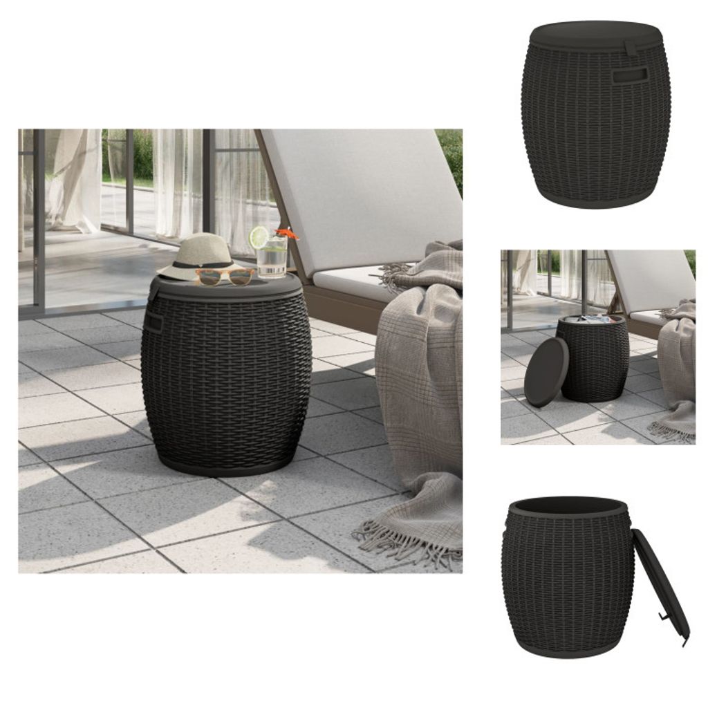 vidaXL 4-in-1 Gartenbox Schwarz Polypropylen - Gartenboxen
