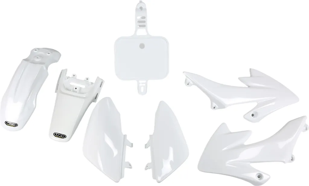 Remplacer plastiques cassés Honda CRF 50 : Kit UFO 7 pièces Blanc OEM