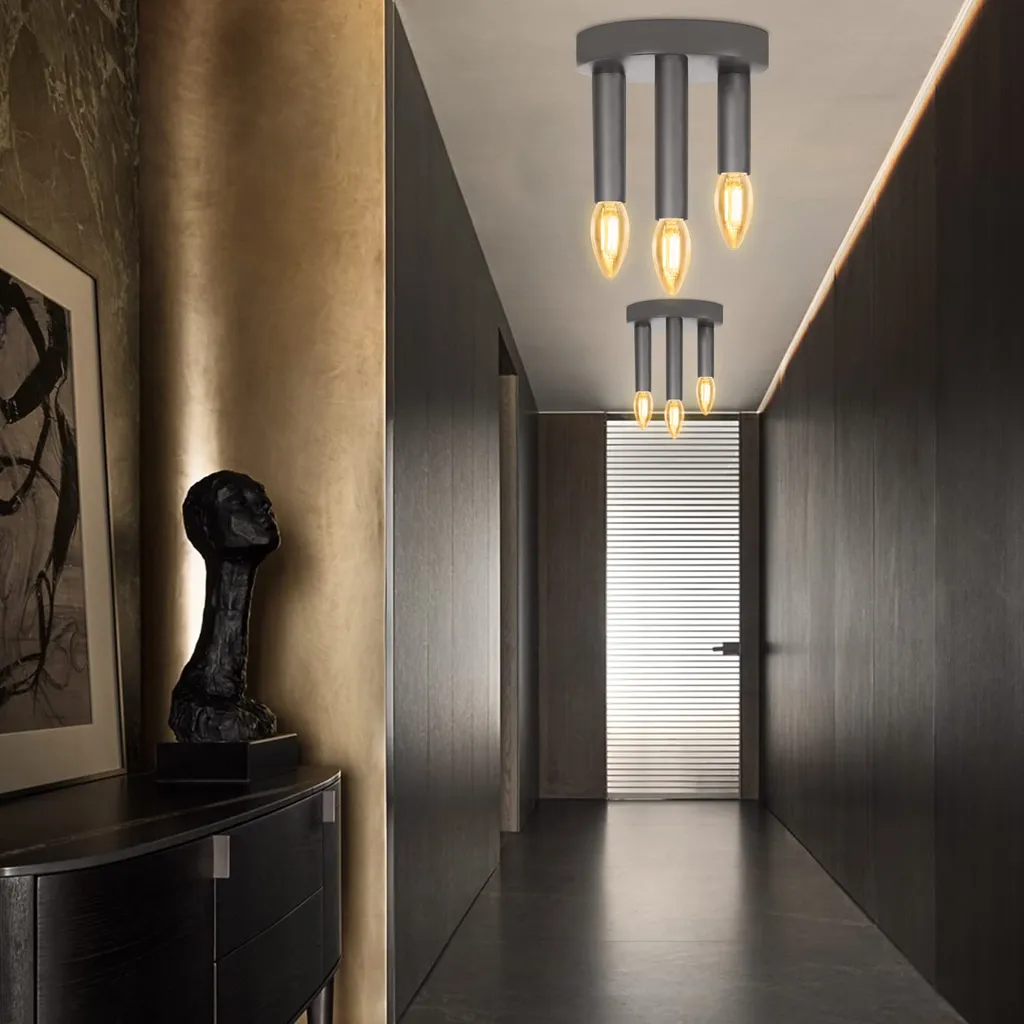 Lampada Da Soffitto Massive Heritage | Grigio | Design Classico | Portalampada (Sorgente Luminosa Esclusa)