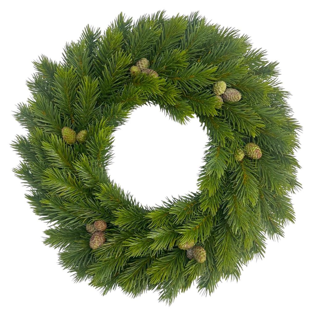 Künstlicher Tannenkranz mit Zapfen Ø 40cm. Adventskranz Winterdeko