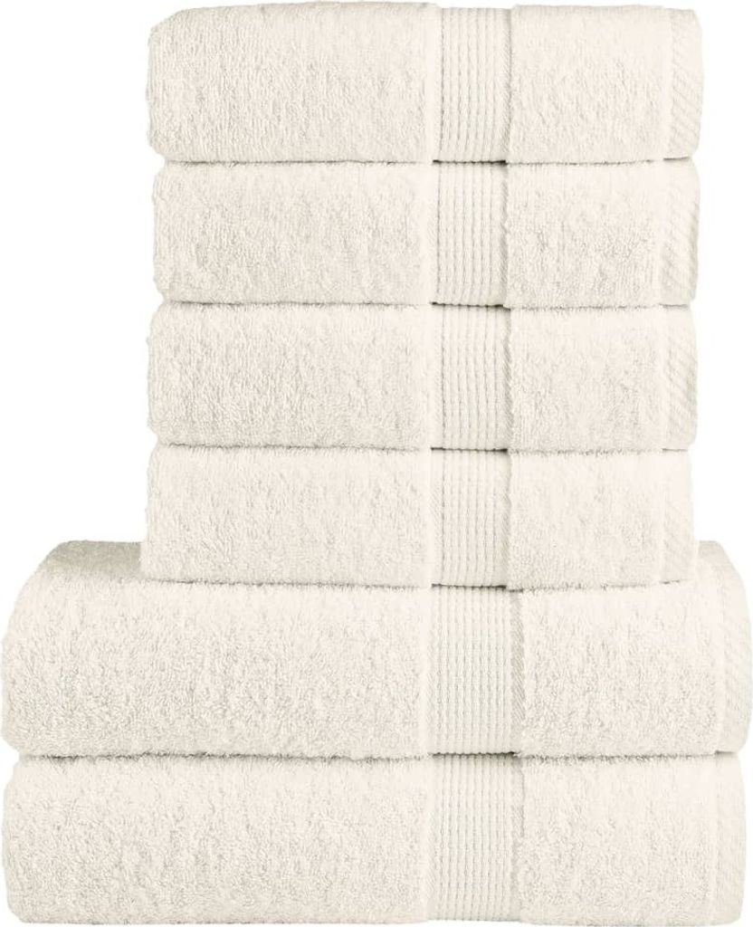 6 tlg. Premium-Handtuch-Set SOLUND Creme 600 g/m²