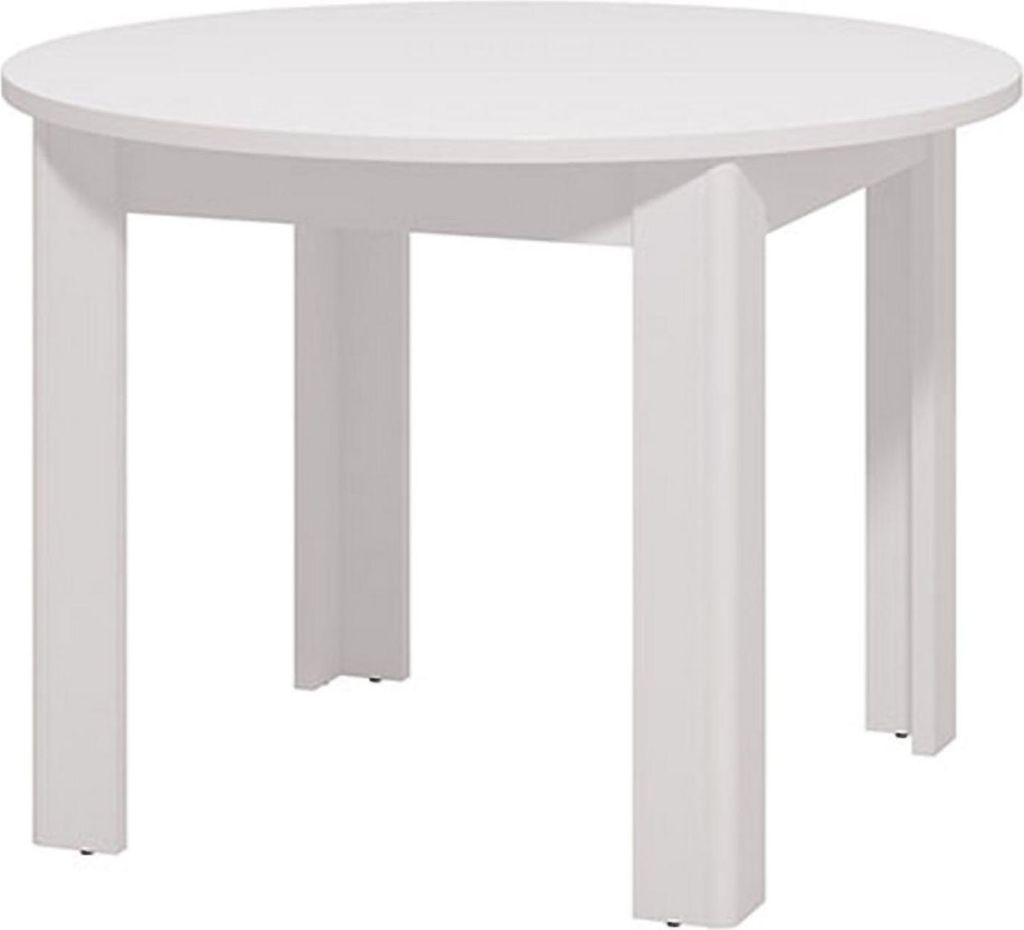 Dmora Fester Tisch Gorlago 107x107x77h cm Weiß, 4 Plätze, Rund