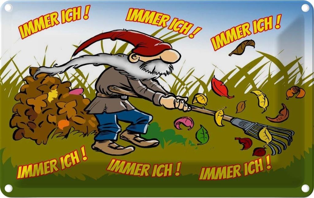 vianmo Blechschild 20x30 cm immer ich Gnom im Garten Geschenk