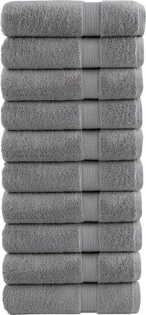 Premium Badetücher SOLUND 10 Stk. Grau 100x150 cm 600 g/m²