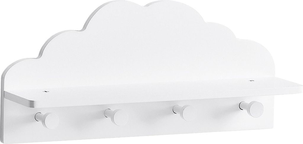 ZELLER PRESENT Detský nástenný vešiak MDF 48x12x22cm biely Obrázok produktu 