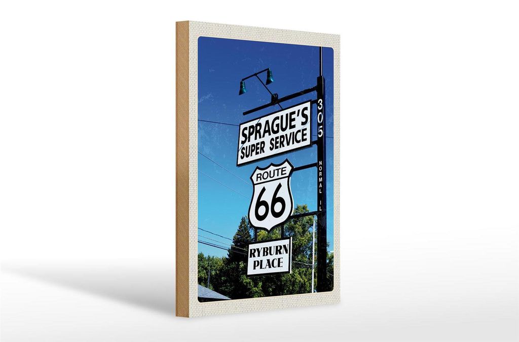 Holzschild Reise 20x30cm USA Ameria Los Angeles Route 66 Produktbild 