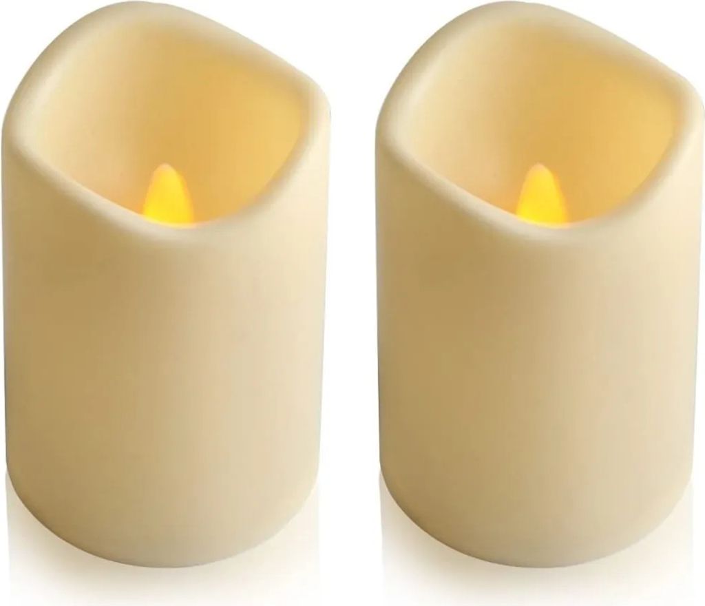 YUYWWAN LED Kerzen 2 Stück - Flammenlose Kerzen Für Deko & Feiern