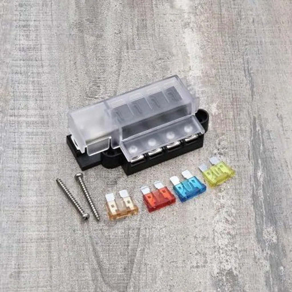 Porte-fusible étanche 4 voies pour bateau, navire et camion - Noir mat