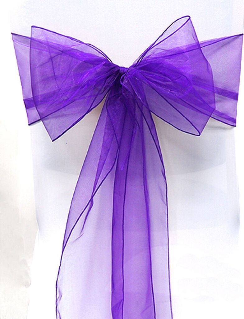 Produktbild von Weiße Organza-Stuhlschärpen, Schleifen, 50 Stück, Universelle