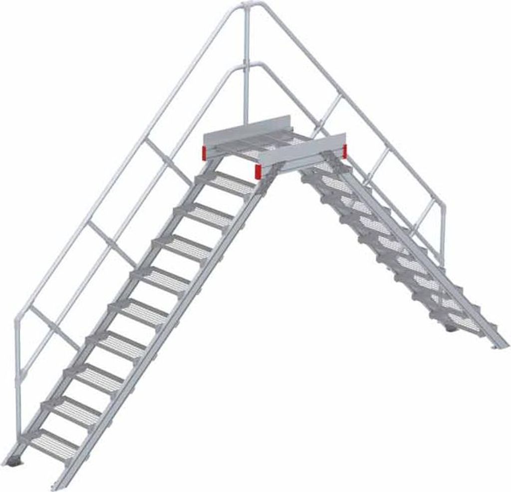 Euroline 512 Überstieg 45° 600mm Stufenbreite 2x10 Stufen Stahl Gitterrost