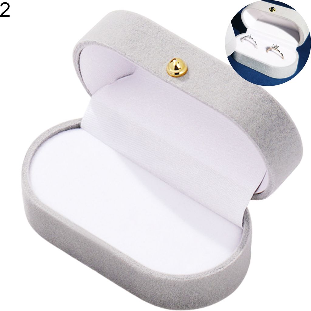 Schmuckkasten Deckel mit Anti-Kratzer-Flanell-Samt-Verlobungsringkasten für Geschenke-Hellgrau 2