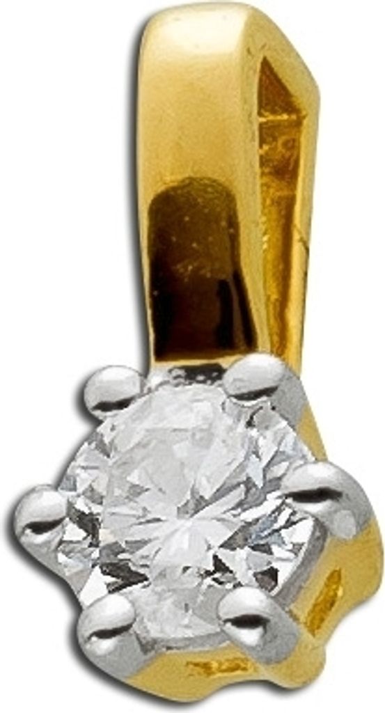 Diamant Anhänger Gelbgold 585 14 Karat Solitär Brillant 0.05ct