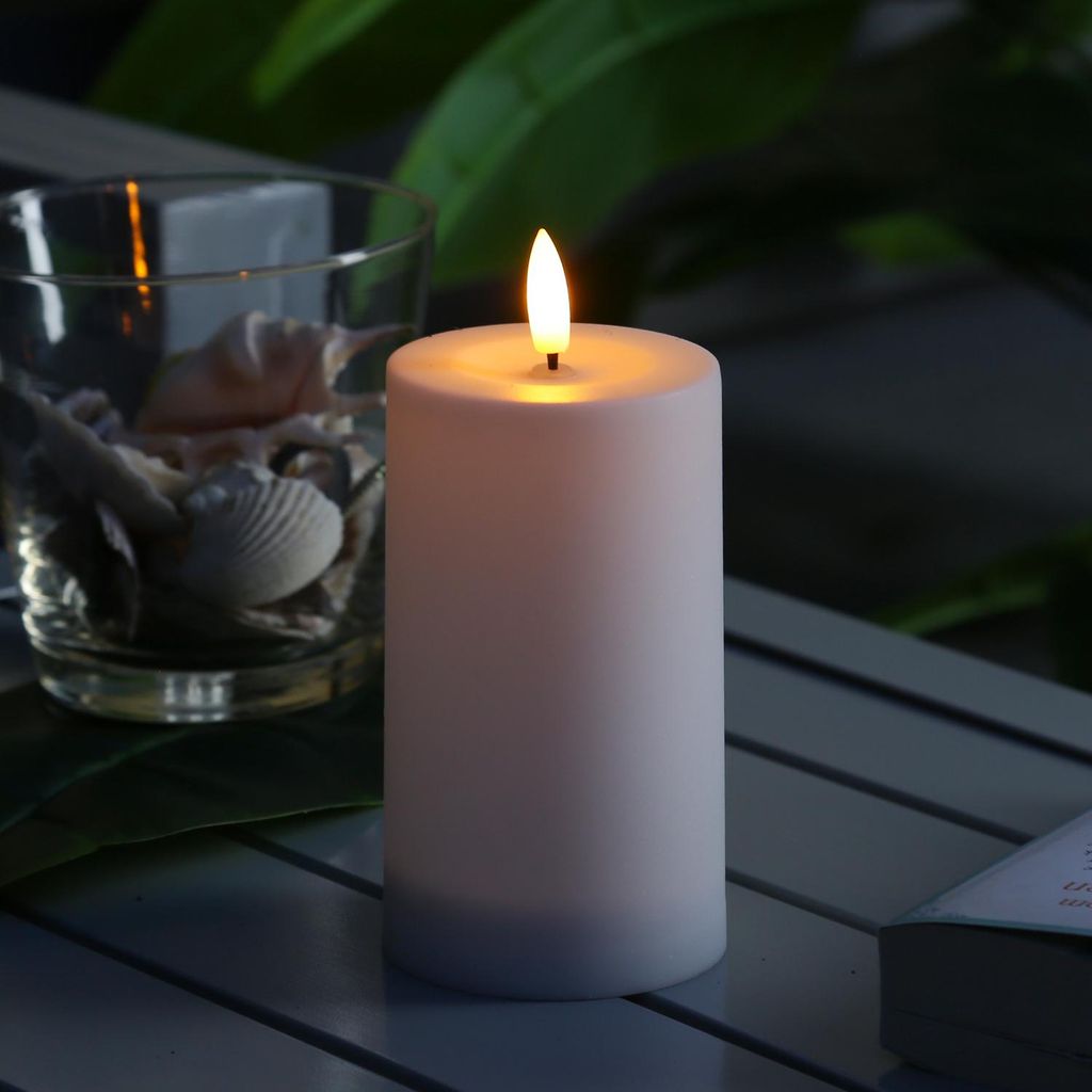 LED Solar Kerze - Outdoorkerze - H: 12,5cm, D: 7,5cm - Produktbild 