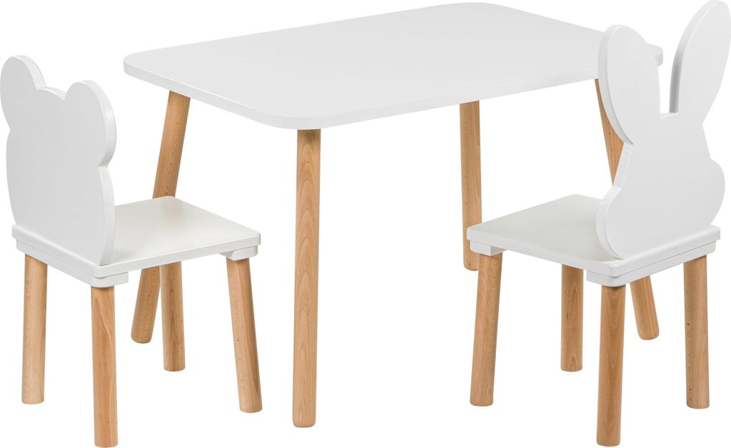 PlayPals Furniture kindertisch mit 2 stühlen 50 x 70 x 47 cm kinderzimmer möbel, Kinder Tisch Stuhl Set Holz, tafel Kinder- spieltisch Baby, kind...