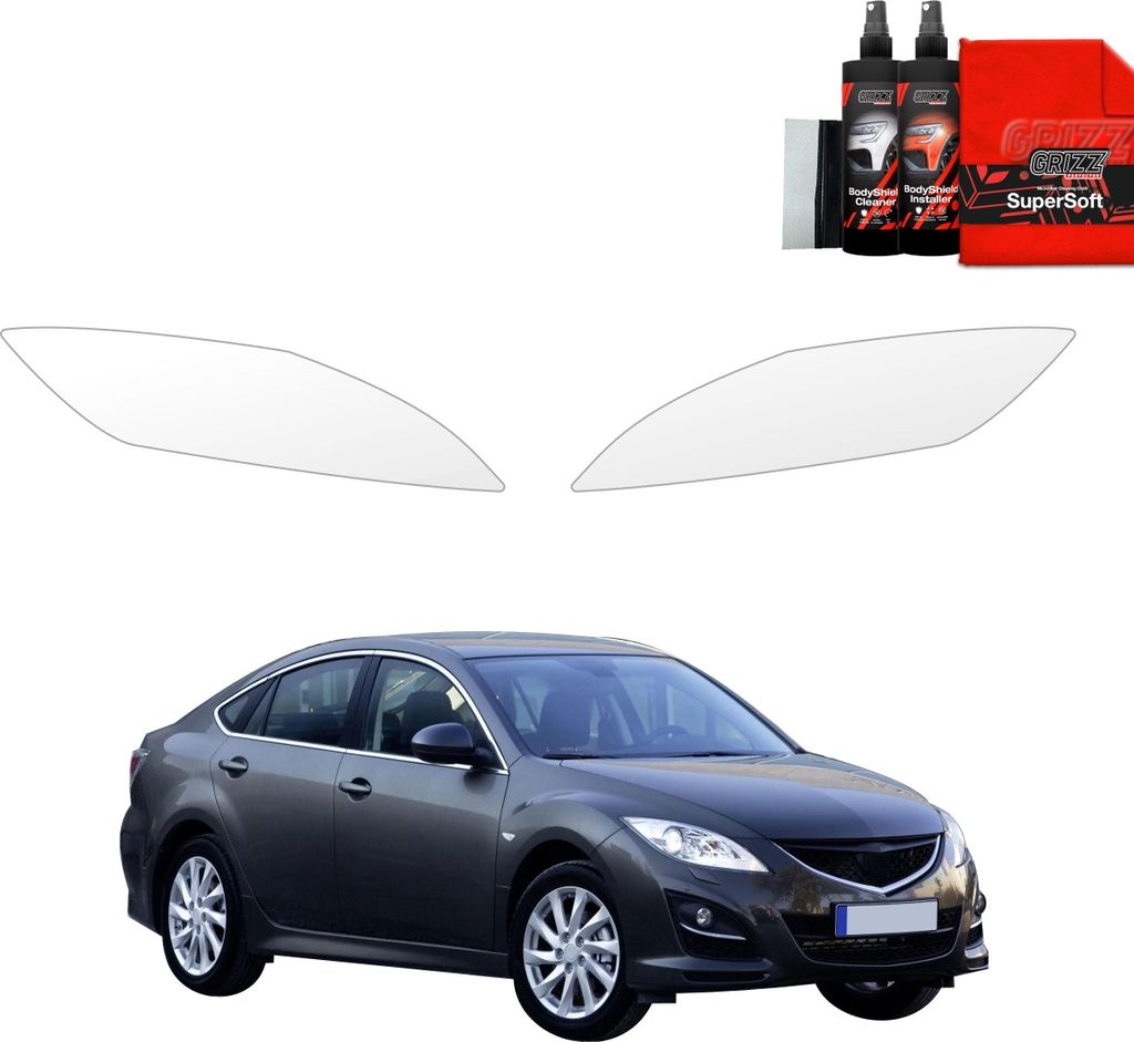 2in1 Schutzfolie für Scheinwerfer - Mazda 6 2 Sedan 4D (2010-2013) Grizz Protector