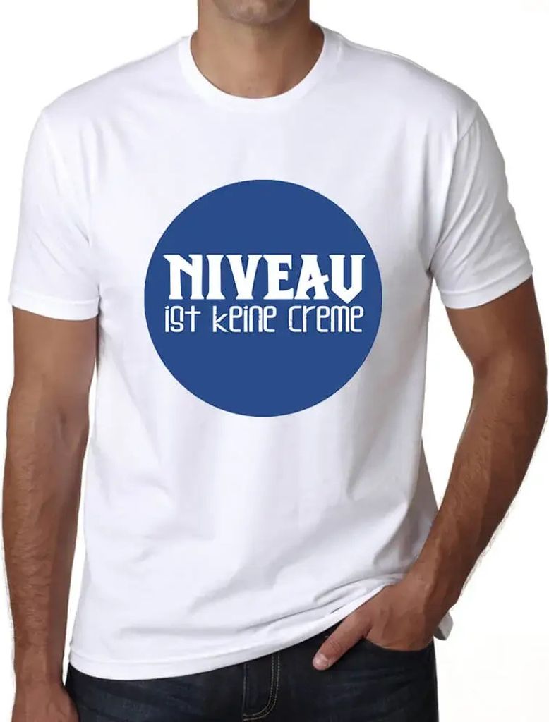 Herren Grafik T-Shirt Niveau Ist Keine Creme Öko-Verantwortlich Vintage Jahrgang Kurzarm Lustige Druck Geburtstag Geschenk Mann