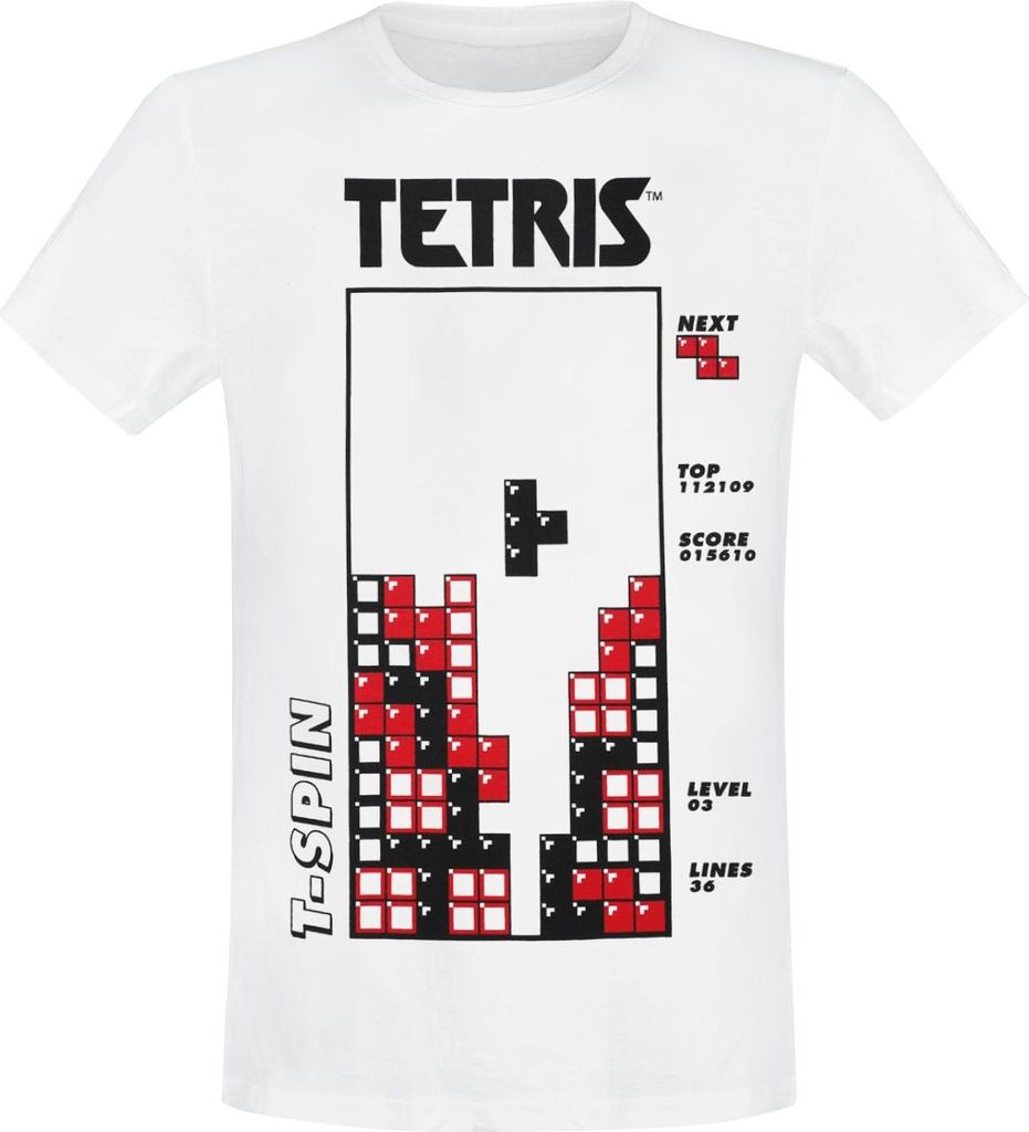 Tetris T-Shirt Herren Block Party weiß S
