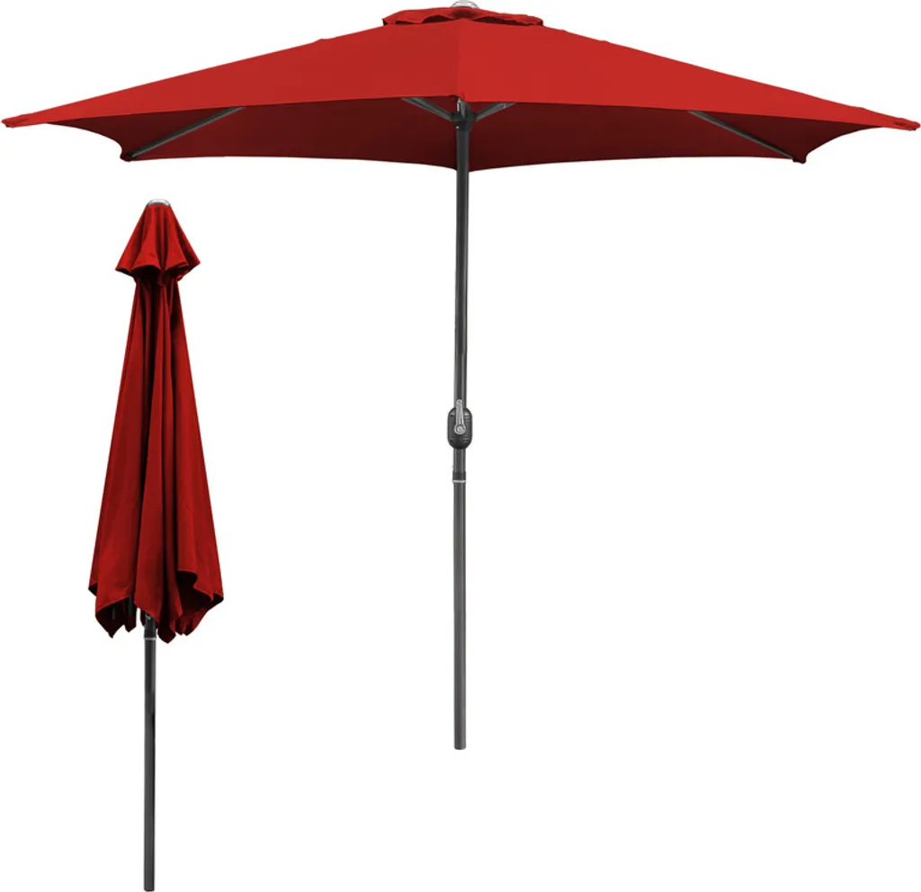 Jopassy Ombrellone da Giardino Rosso Ø300cm - Parasole Anti-UV 50+