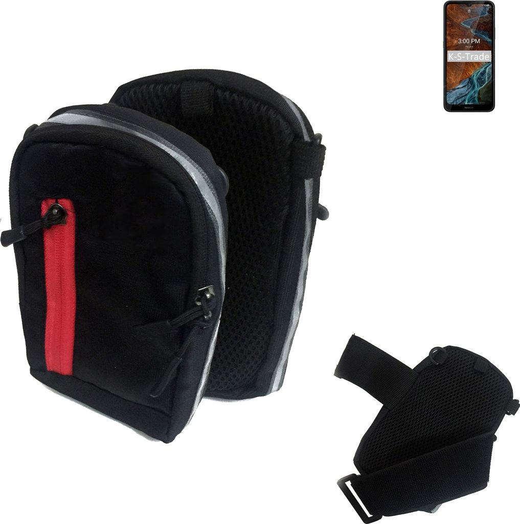 K-S-Trade Outdoor Gürteltasche Holster Umhängetasche kompatibel mit Nokia G300 schwarz Handy Tasche Case travelbag Schutz Hülle Handy Hülle