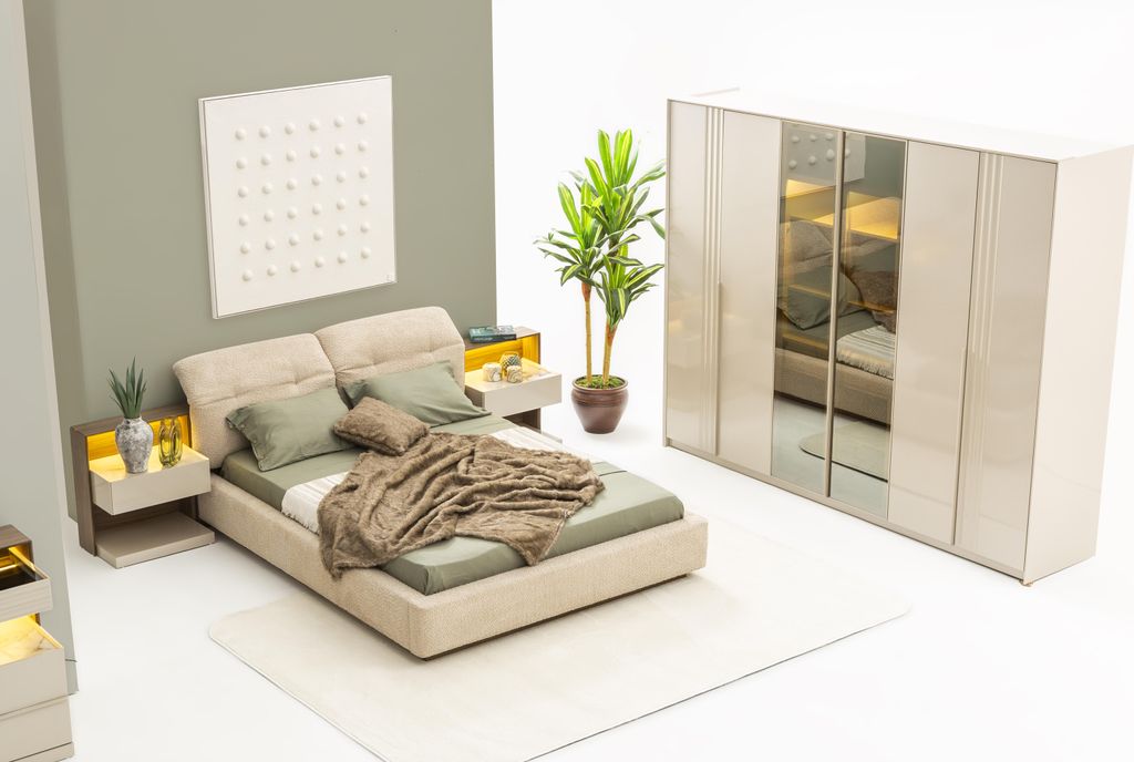 Elegantes 4-tlg. Set: Bett, Nachttische & Kleiderschrank für Ihr Schlafzimmer