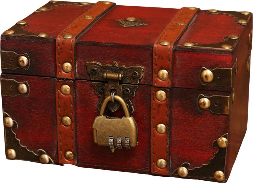 Aufbewahrungsbox aus Holz mit Schloss, großes Fassungsvermögen, dekorative Mehrzweck-Schaumkiste, Aufbewahrungs-Organizer im Retro-Stil