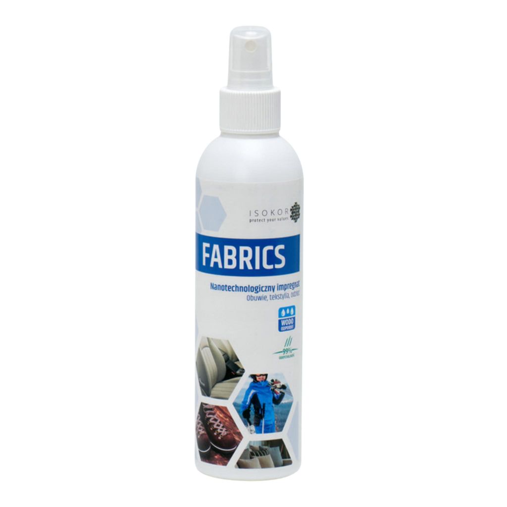 ISOKOR | Fabrics 250 ml | Imprägnierspray für Schuhe, Textilien, Kleidung & Outdoor | Hydrophober Schutz mit Nanotechnologie gegen Wasser & Flecken