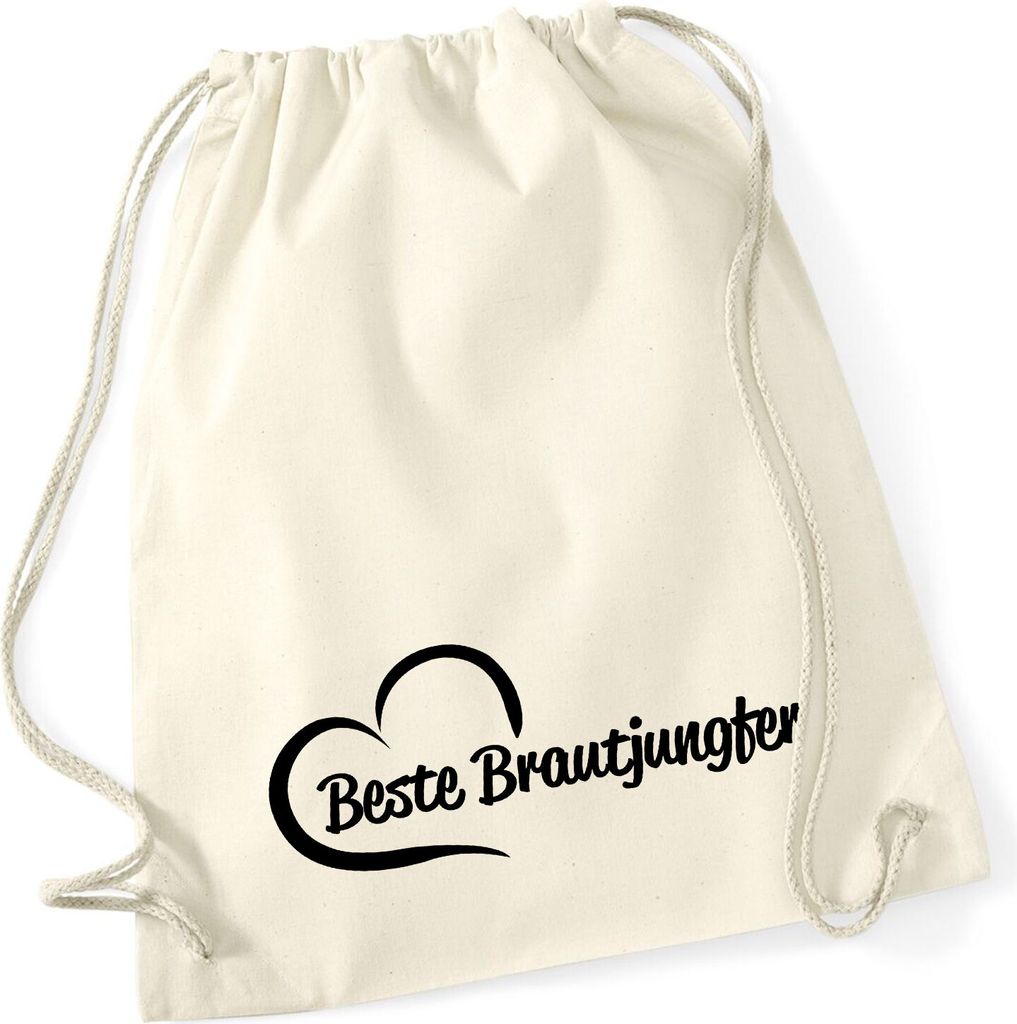Huuraa Rucksack Beste Brautjungfer Herz Geschenk 12 Liter Natural Baumwolle Beste Brautjungfer Accessoire