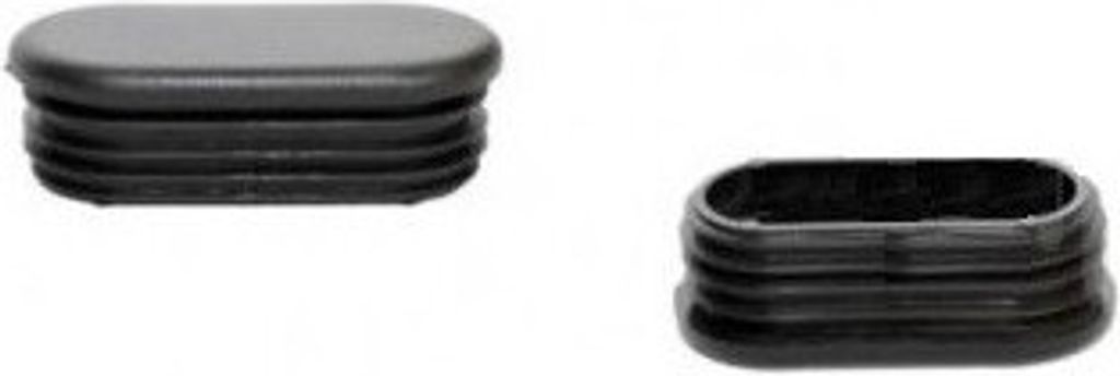 Stahlstopfen oval 20x38mm, schwarz - Packung mit 100 Stück