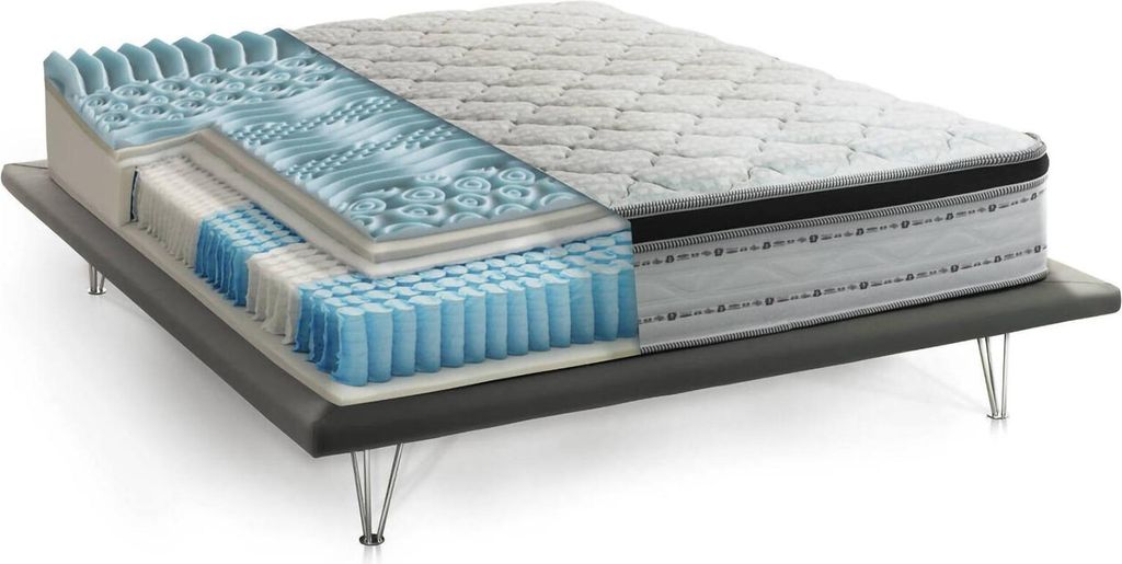 Doppelmatratze Dmadonn, Abnehmbarer Bezug aus Memory Foam+Gel und Taschenfedern, 100% Italy, Anti-Milbe und hypoallergen, Cm 180x200 h27