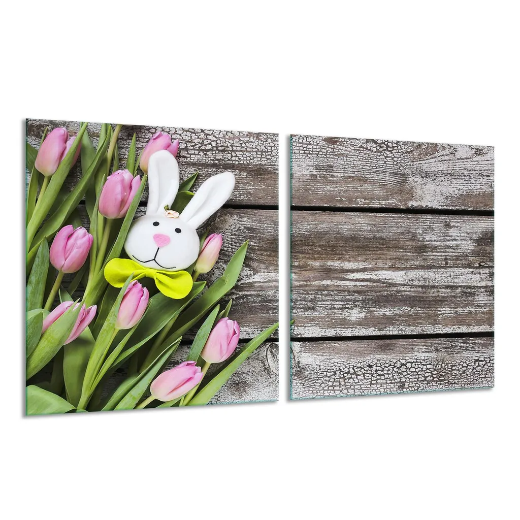 Piastra di copertura per piano cottura in ceramica 2 pezzi 2x40x52 fiori rosa copertura alzatina in vetro - 10