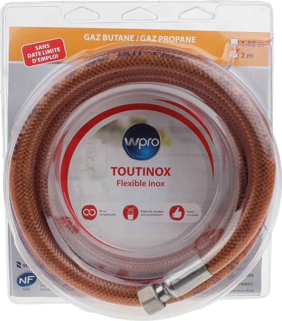 Tuyau Gaz Butane/Propane 2m WPRO 484000000335 avec Validité 10 Ans