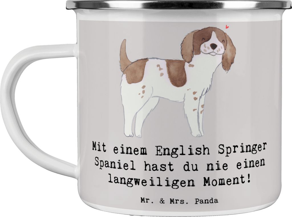 Mr. & Mrs. Panda Teetasse English Springer Spaniel Spaß - Grau Pastell - Geschenk, sozial, Hunderasse, Unterhaltung, Pott, Emaille Tasse, Hund, be...