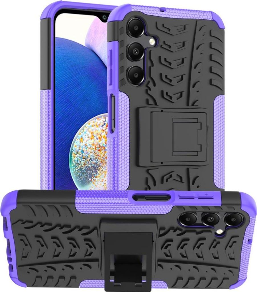 Samsung Galaxy A15 Hülle - Coverup Panzer Back Cover mit Ständer - Violett