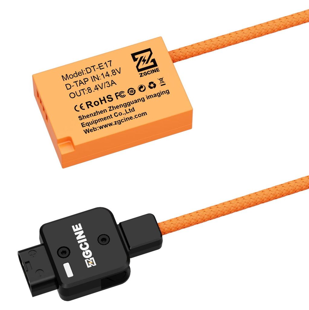 ZGCINE LP-E17 Dummy-Akku mit D-Tap-Anschluss, Stromkabel, 60 cm lang, als Ersatz für Canon EOS RP R50 R10 M3 M5 M10 M50 M100 M6 Mark II Rebel T6i T6s