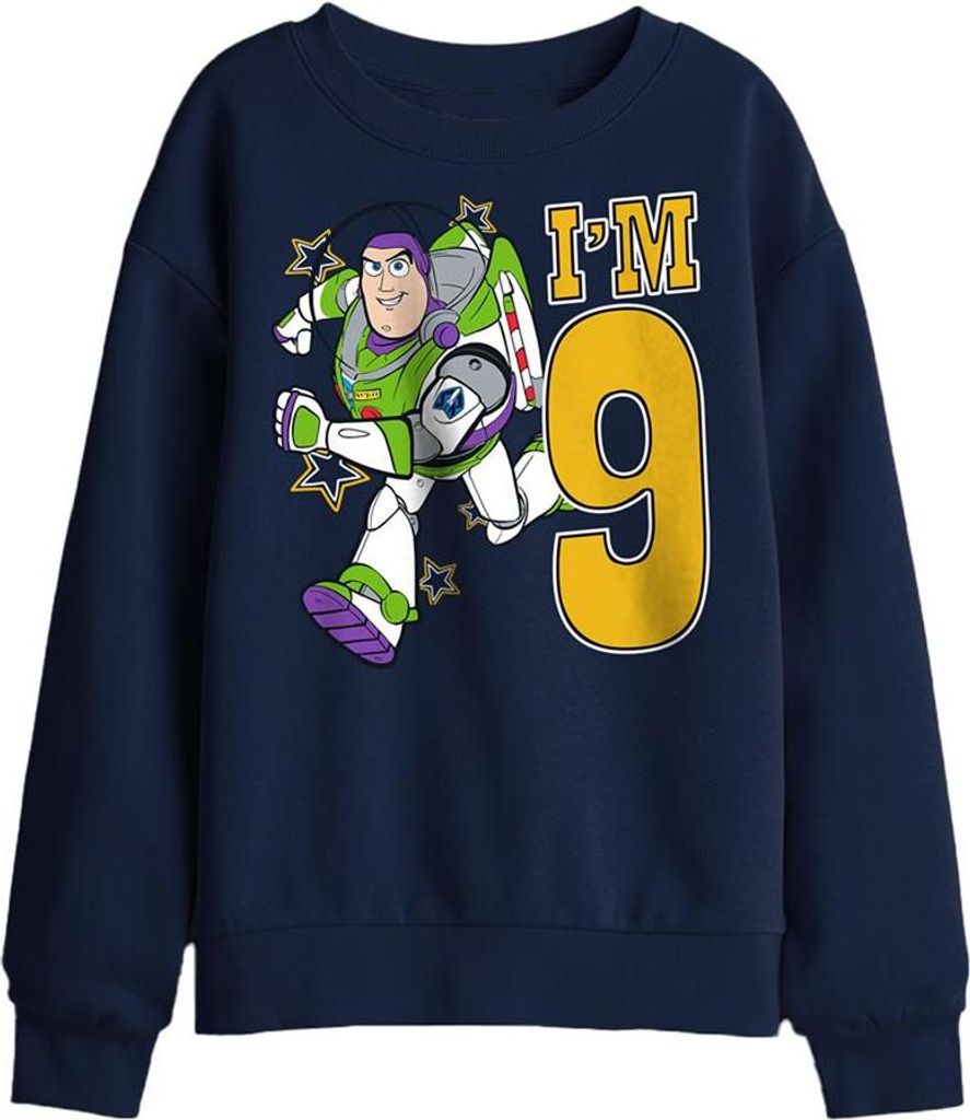Toy Story - "I ́m 9" Sweatshirt für Kinder, Geburtstag TV29673 (116) (Marine)