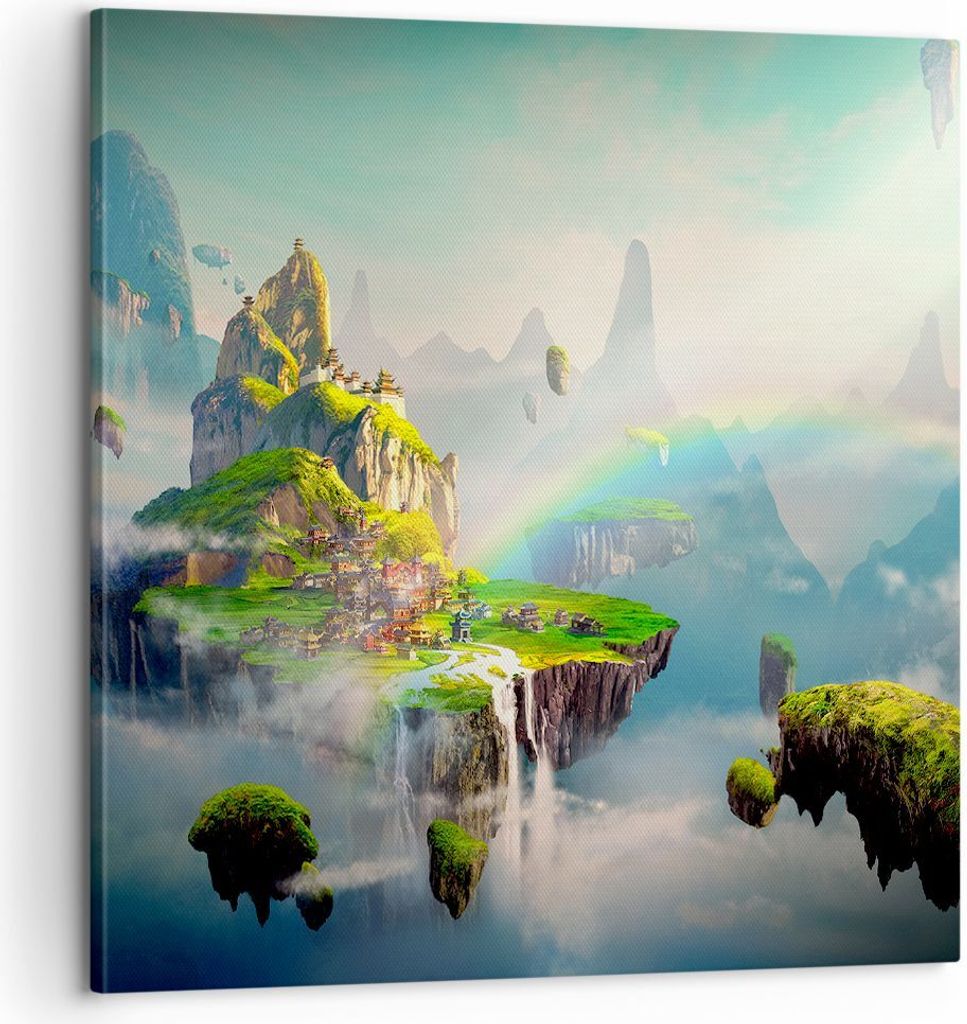 Bild auf Leinwand - Leinwandbild - Abstraktion Natur - 60x60cm - Wand Bild - Wanddeko - Wandbilder - Leinwanddruck - Bilder - Kunstdruck - Wanddeko...
