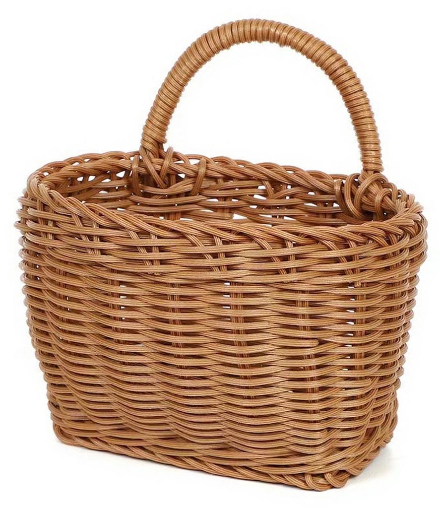 Geflochtener Korb mit Henkel, rustikaler Aufbewahrungskorb, Wandhängekorb für Obst, Gemüse, Snacks, Zuhause, Landhausküche, Badezimmer, Schlafz...