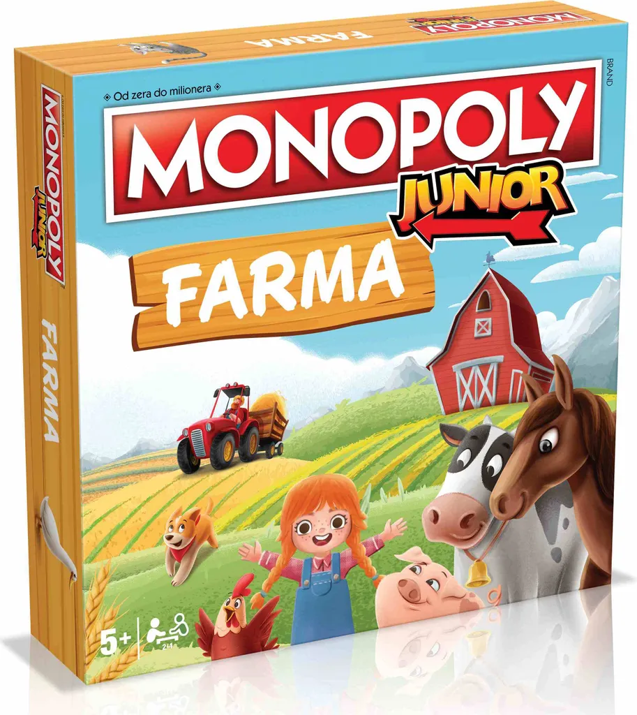 Monopoly Junior Farma avec Pions Animaux et Règles Simplifiées dès 5 Ans