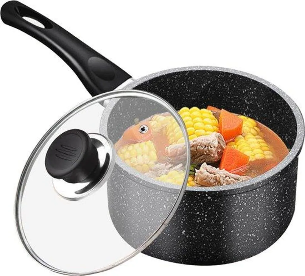 Casserole en acier 16 cm induction avec poignée amovible - 1,5 Litre