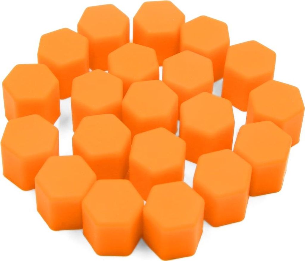 20Stk.Radschraubenkappen Universal 15mm Kunststoff Radmutternkappen Radmuttern Abdeckungen für Autos Orange