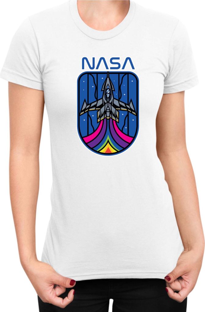 Damen T-Shirt Nasa Space Theme Nasa 008, Lady XS / Weiß