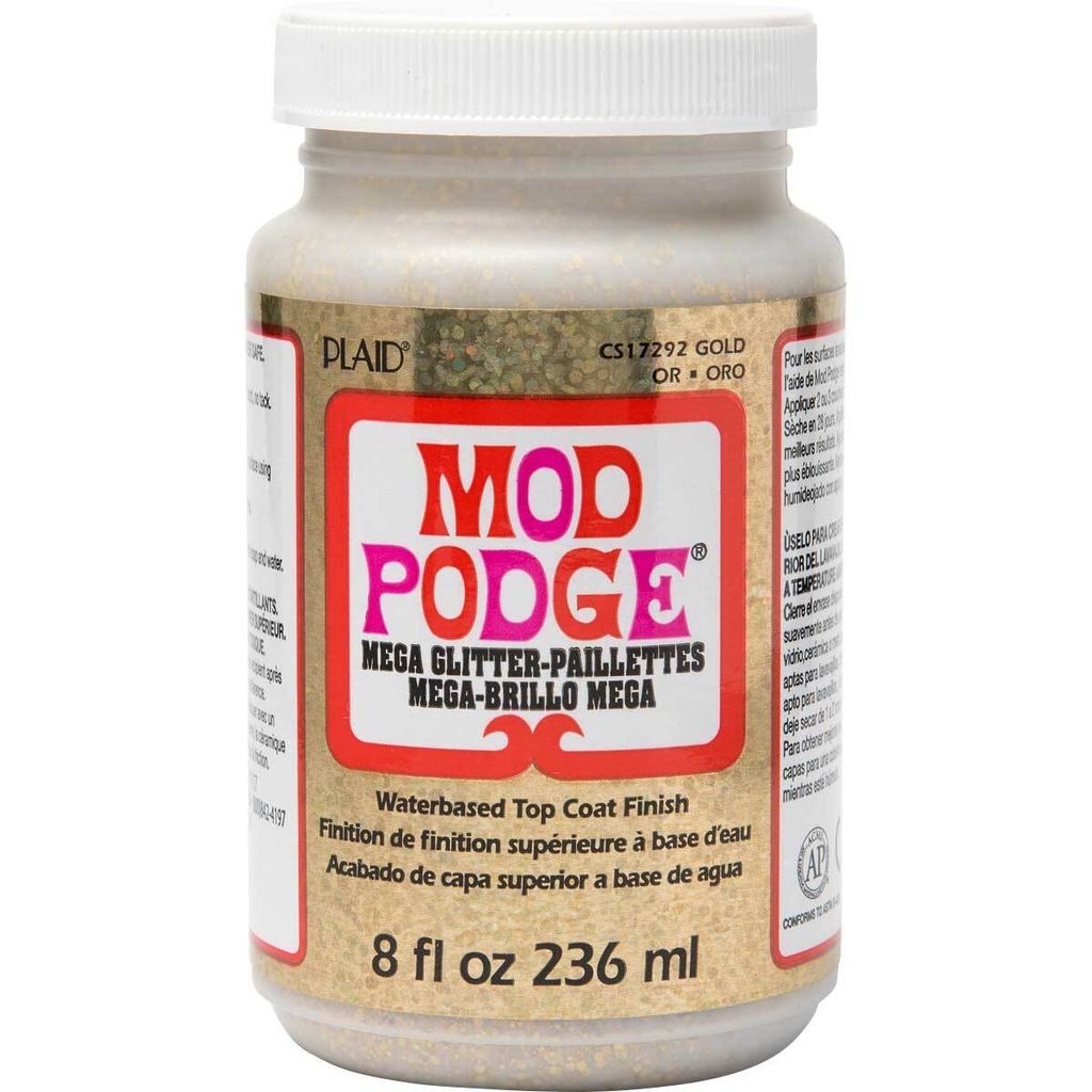 Mod Podge Mega Glitter - Gold - Kleber / Versiegelung / Lack 236ml