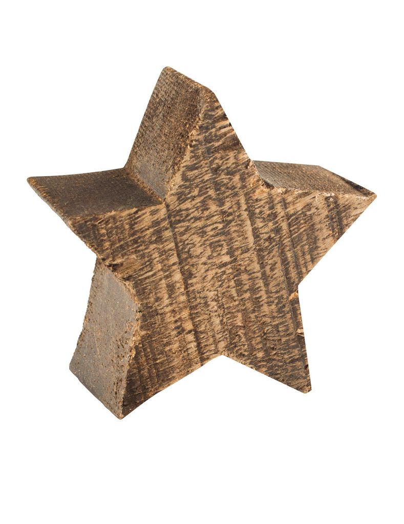 X-Mas Holzstern Weihnachtsdeko braun 10x9x4cm