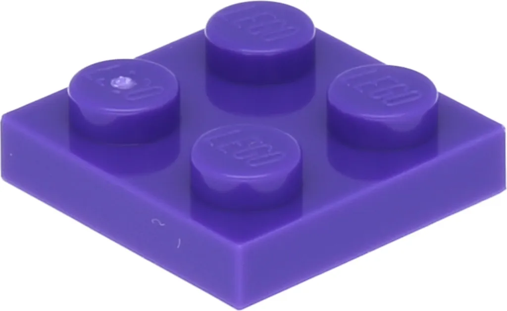Lego 3022 Violet Foncé : 250 Plaques 2x2 pour Modélisme et Création MOC